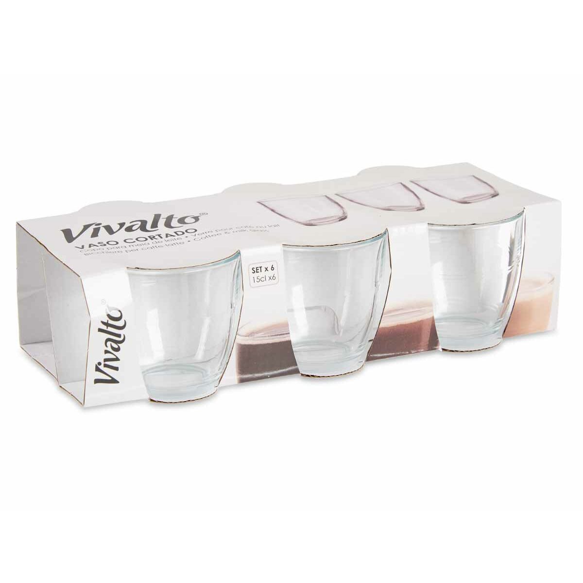 Set di Bicchieri Vivalto Trasparente Vetro 150 ml (12 Unità)